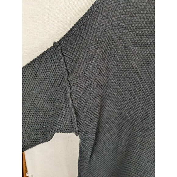 Free People Beach Sweater Black Hailee Oversize Henley Women's Size Large - Picture 6 of 8